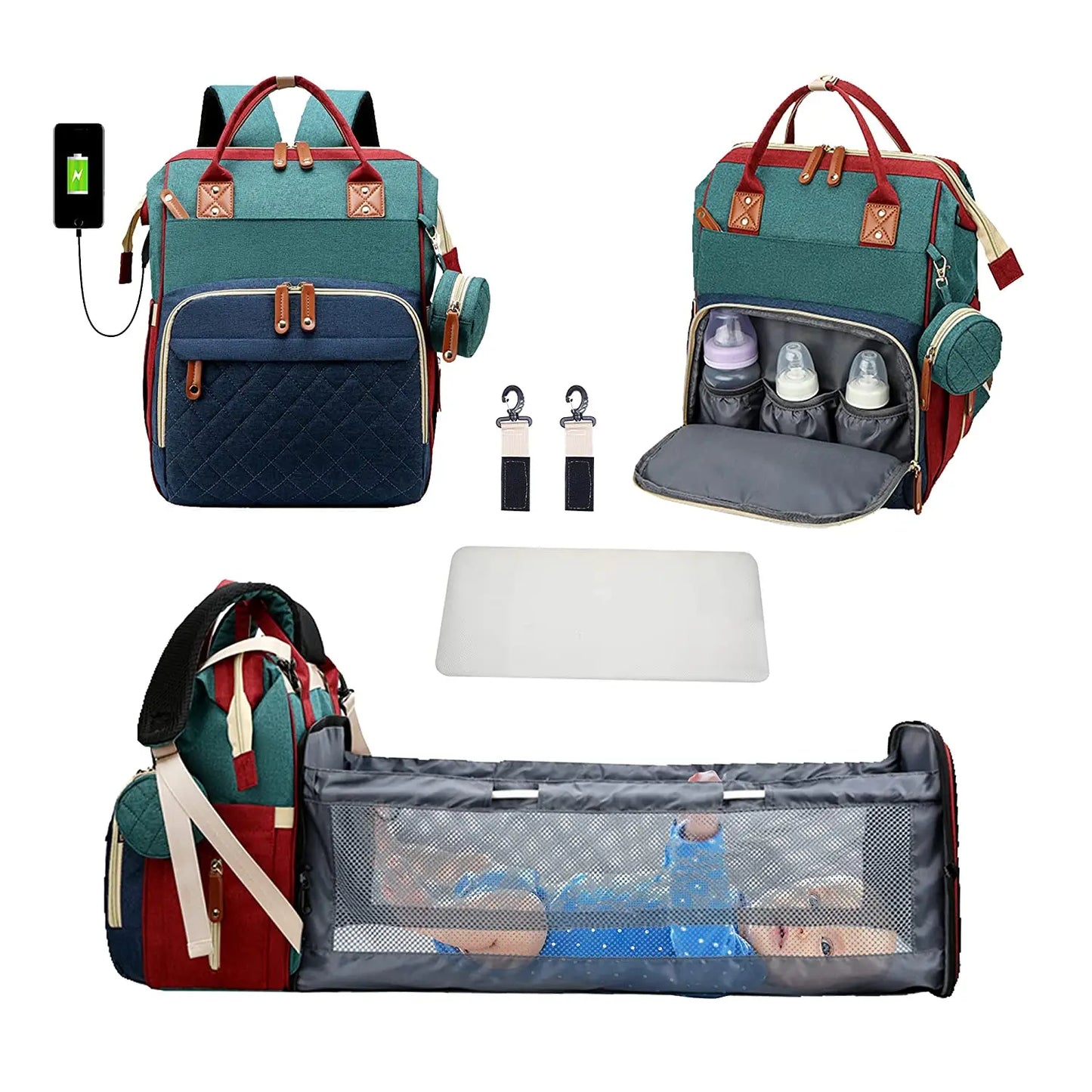 3 In 1 Diaper Bag Backpack